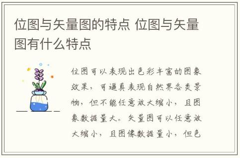 位圖與矢量圖的特點 位圖與矢量圖有什么特點
