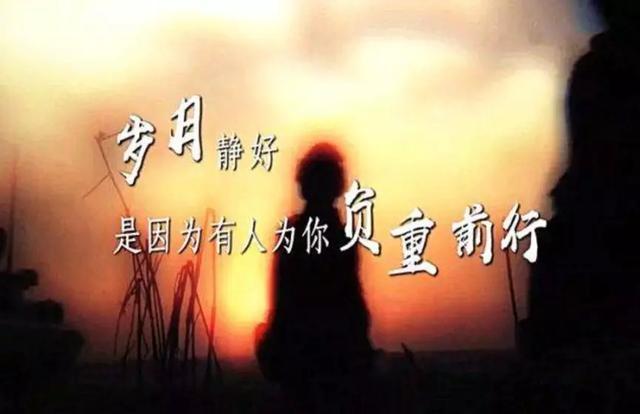 哪有什么歲月靜好，不過是有人替你負重前行出處哪里