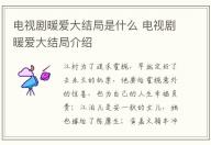 電視劇暖愛大結局是什么 電視劇暖愛大結局介紹