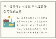 王小溪是什么電視劇 王小溪是什么電視劇里的