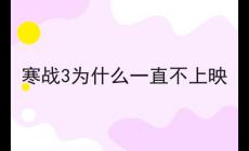 動作片寒戰(zhàn)3為什么一直不上映