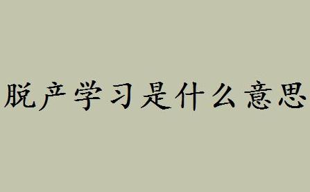 脫產(chǎn)學(xué)習(xí)是什么意思
