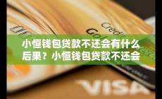 小恒錢包貸款錢不還怎么樣 會影響信用嗎