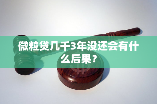 微粒貸幾千3年沒還會有什么后果? 微粒貸幾千3年沒還會有什么后果?