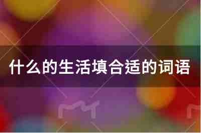什么的生活填合適的詞語有哪些？