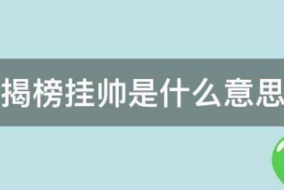 揭榜掛帥是什么意思？揭榜掛帥什么意思？